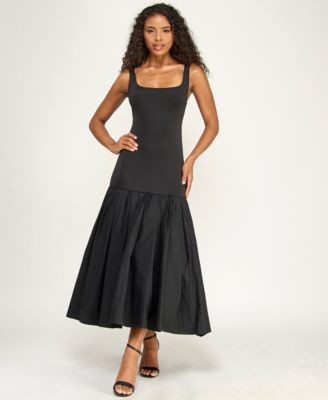 Juniors' Scoop Neck Shirred Midi Dress | Macy's