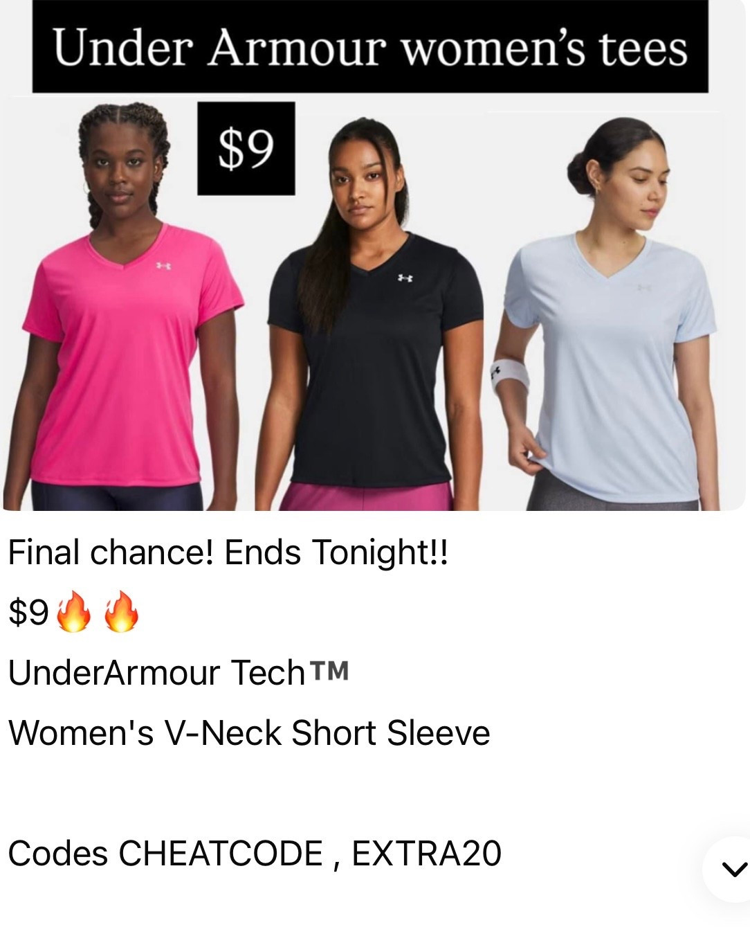 Under armour women tees at $9

#LTKSaleAlert #LTKootd #LTKGiftGuide