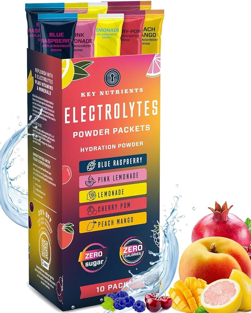 KEY NUTRIENTS Multivitamin Hydration Packets No Sugar - 5 Delicious Flavors Post Workout and Reco... | Amazon (US)