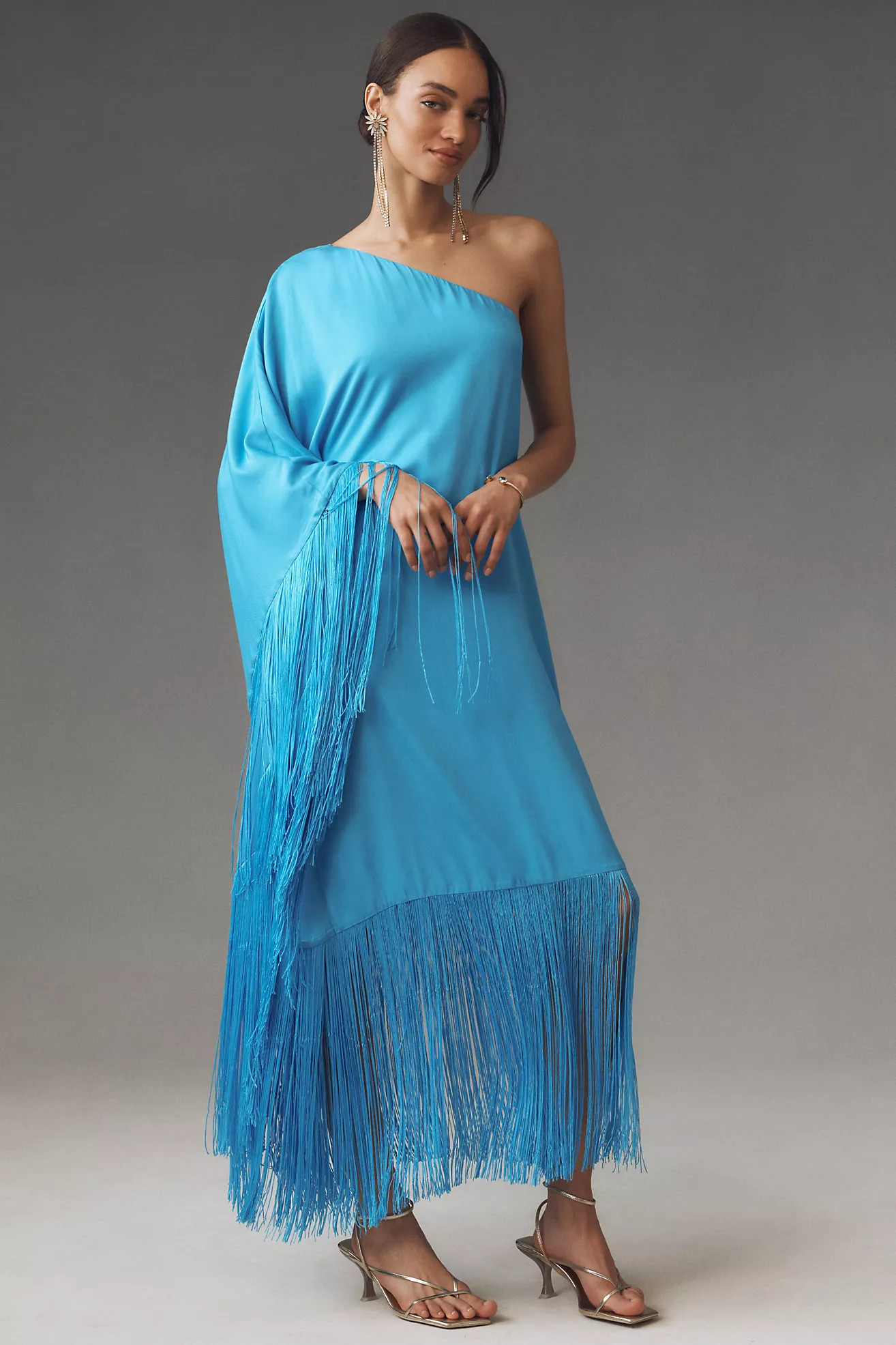 Mare Mare Gemma One-Shoulder Fringe Midi Dress | Anthropologie (US)