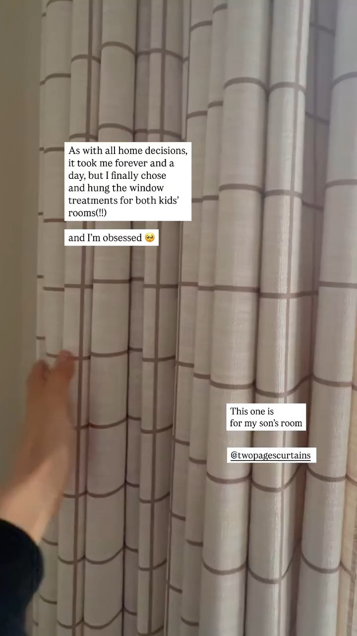 As with all home decisions,
it took me forever and a day, but I finally chose and hung the window treatments for both kids’ rooms(!!), and I’m obsessed 🥺 Use code ETTIEKIM at TWOPAGES for 15% off!

From @twopagescurtains !!
This one is for my son’s room

Exact specs:
Stefana Silber Print Linen Blend Curtain Drapery Pleated - Windowpane white beige W16
- Header style : triple pleat
- Liner type : Room Darkening, Shading Rate 75%
- Memory Shape (yes or no) : Yes

#twopageshome

#LTKHome #LTKKids #LTKBaby