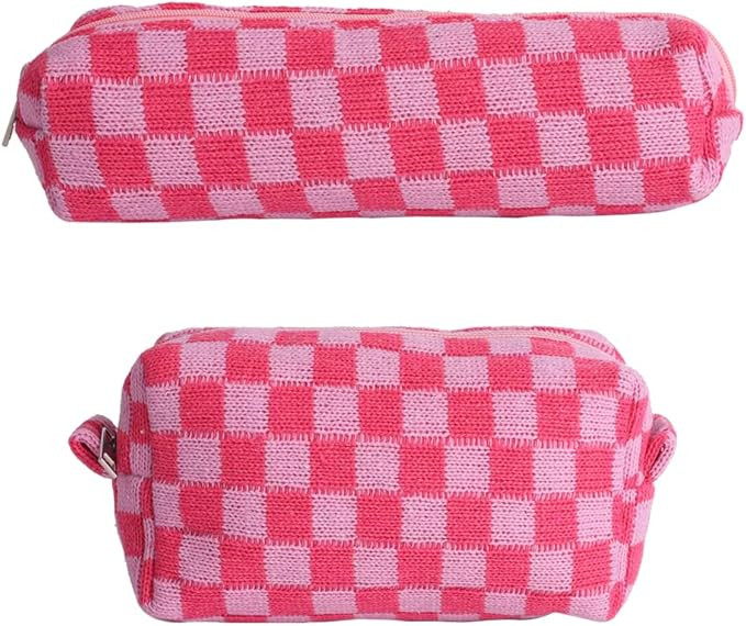 Makeup Bag Cosmetic Bag for Women,1Pcs Large Capacity Makeup Bags and 1Pcs Pencil Case Makeup Bru... | Amazon (US)