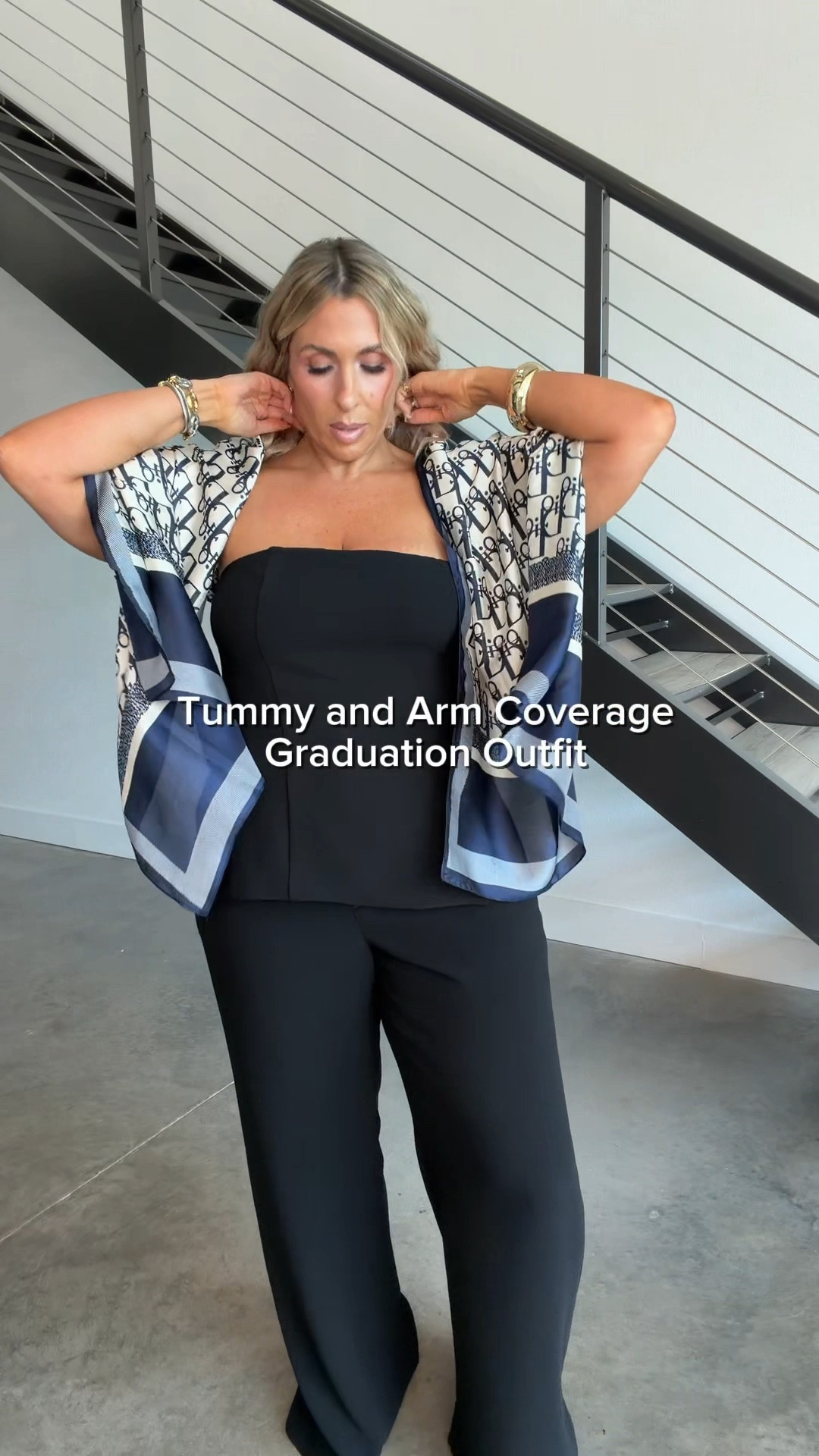 Tummy and Arm Friendy Outfit 

top size L (zippers on side to give a flattering look)
pants 12L (stretch in pants) 
outfit also avail in green 

The jewelry is from KC Chic. It is linked and I have a 40% off code: Christine.

#LTKootd