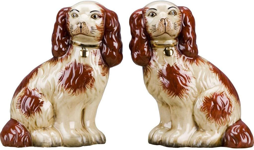 OR Staffordshire Reproduction King Charles Spaniel Orange Dog Pair Small Figurines | Amazon (US)