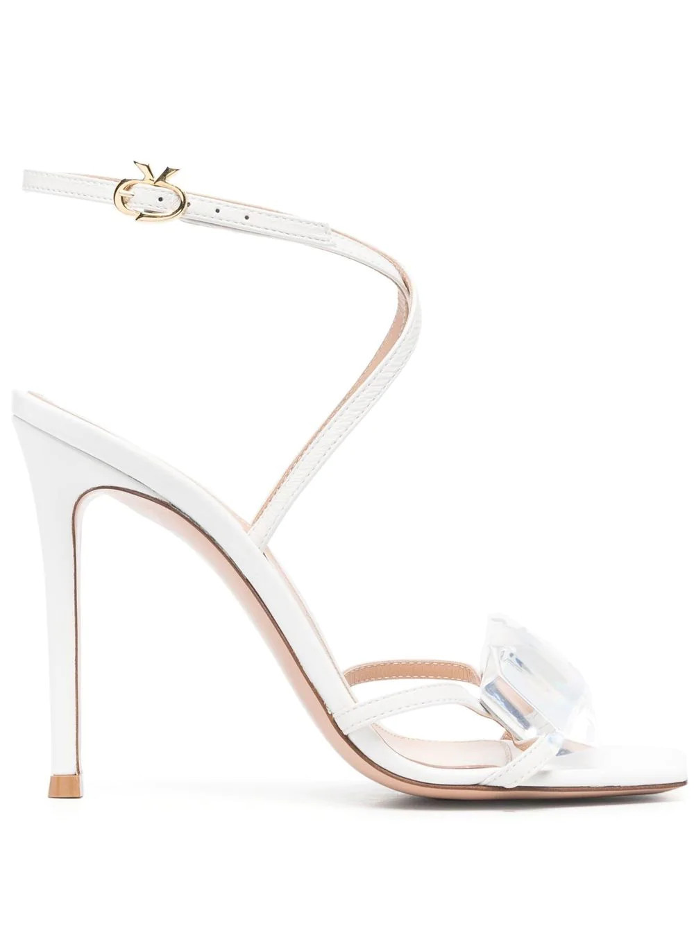 Gianvito Rossi crystal strappy sandals - White | Farfetch Global