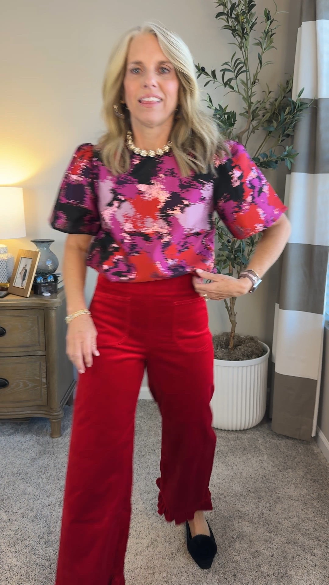 The red velvet pants of your dreams. Wearing 27 and XS topp

#LTKOver40 #LTKSeasonal #LTKHoliday