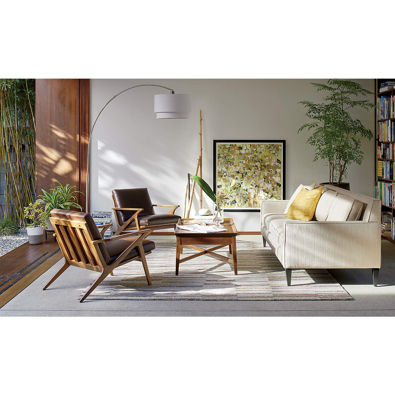 Cavett Wood and Leather Accent Chair + Reviews | Crate & Barrel | Crate & Barrel