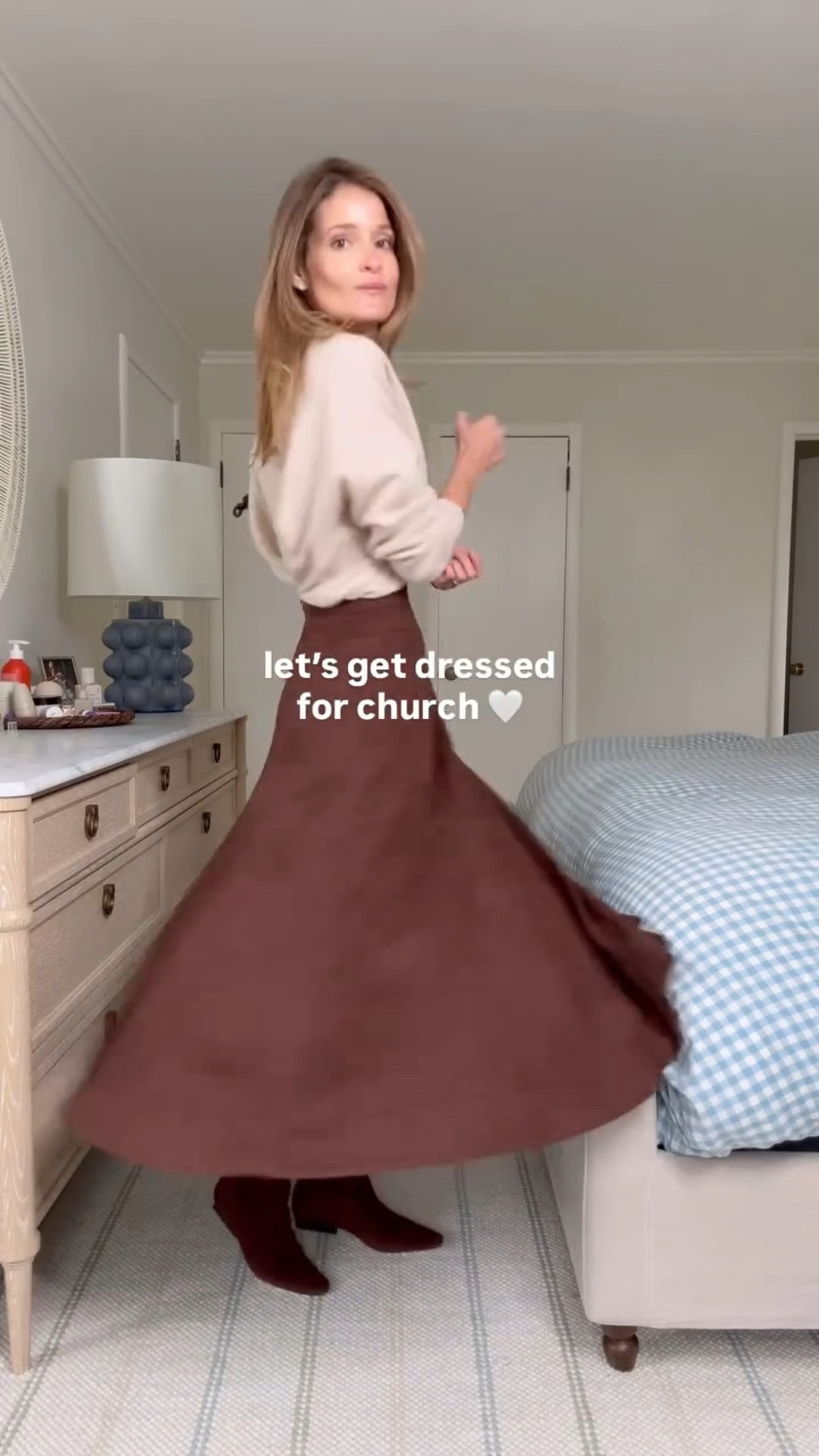 Happy Sunday, friends! 🤍 Hope the weekend treated you well!

💫 Tuckernuck Brynn skirt. This skirt was such a good find I couldn’t resist grabbing it in this new suede version too. It’s one of those easy, throw-on pieces that works no matter your plans—dress it up with boots and a sweater for fall or keep it casual with a long sleeve white tee. I might actually wear this outfit for Thanksgiving 🍂🦃 The beautiful suede texture is stunning and the silhouette feels classic enough to last season after season. I own in navy and stone and I’m so happy I picked up the suede too. • And my cashmere vneck is old but linking an almost identical one from Quince but only $50. If you’ve been following for a while you know how obsessed I am with Quince cashmere. Truly the best quality to price equation out there. • Staud Wally Flat Boots in gorgeous Mahogany suede. Definitely pricy but well worth it. So versatile and comfortable. I could wear all day or out at night! Love the subtle western vibe which is so on trend right now.  ✨ 

Sizing notes: Sweater: wearing a small, runs tts. Skirt: wearing a size 2, boots run tts, and leather clutch is butter soft, looks & feels way more luxe than the price would suggest 

❤️ Follow if you’re looking for easy everyday outfit inspiration! 

#outfitinspo #outfitoftheday #outfitideas #sundaybest #everydaystyle #ootd #fallstyle #falloutfitinspo #effortlessstyle #momstyle #classicstyle #closetstaples #styleblogger #realoutfitgram #fallfashion #outfitinspo #wardrobestaples #ootd  #realoutfitgram

#LTKSeasonal #LTKFindsUnder50 #LTKStyleTip