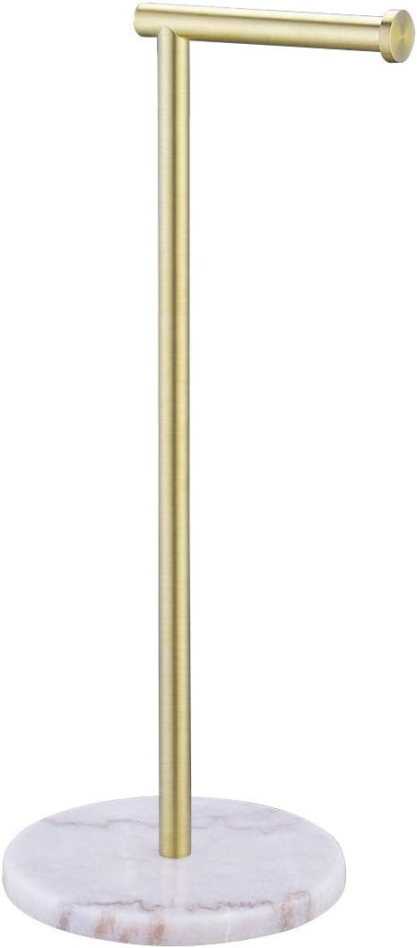 KES Gold Toilet Paper Holder Stand Tissue Roll Holder with Modern White Marble Base, SUS304 Stain... | Amazon (US)