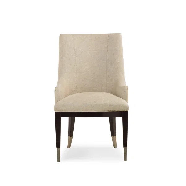 Caracole Classic Linen Upholstered Arm Chair in Beige (Set of 2) | Wayfair North America