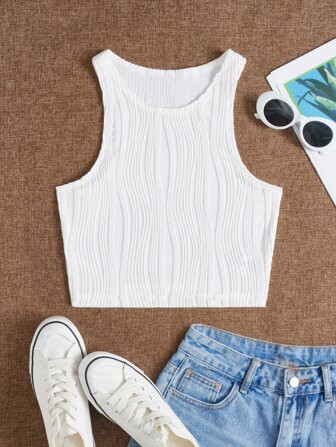 SHEIN EZwear Solid Crop Tank Top | SHEIN