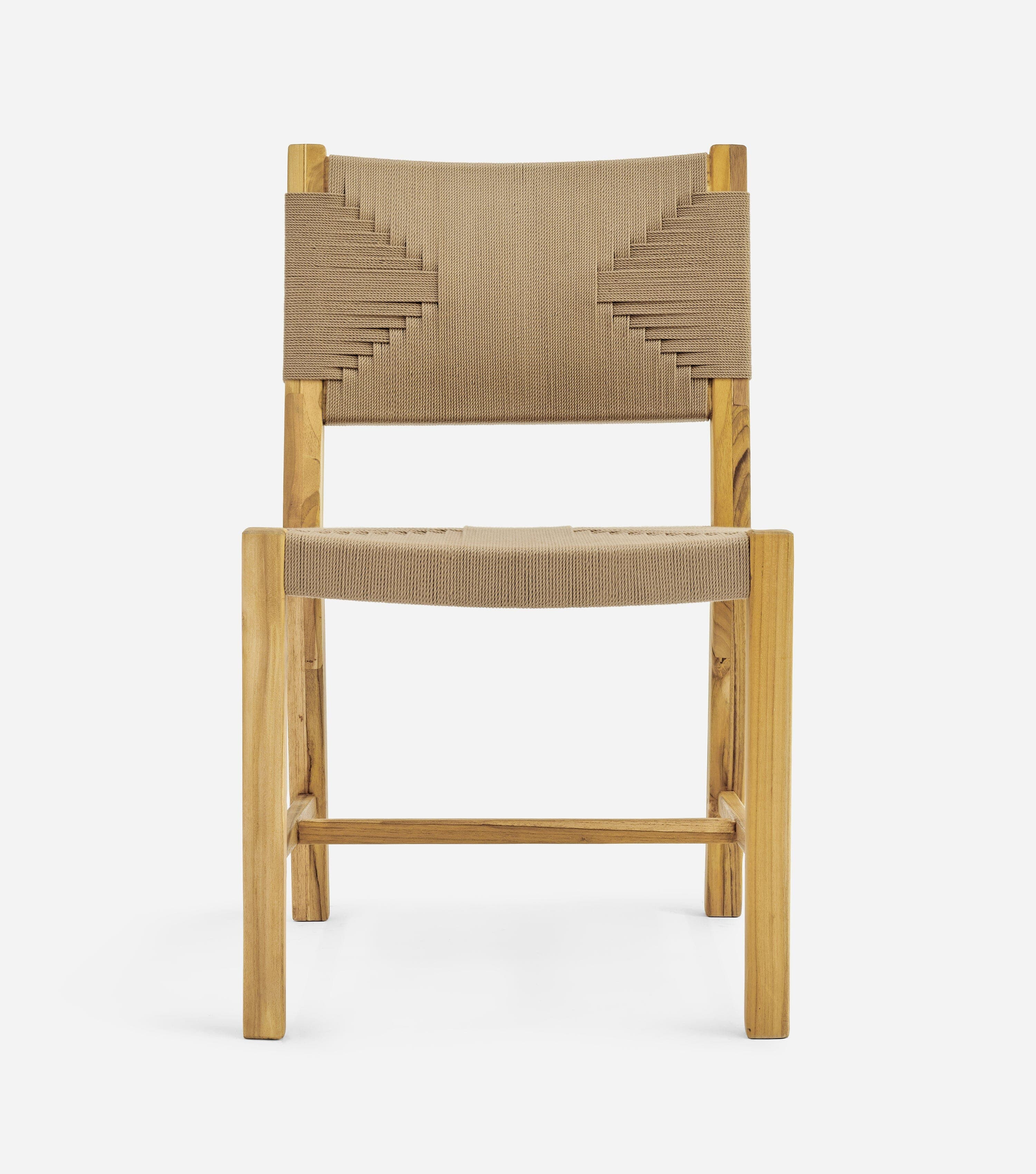 Monimbo Dining Chair Woven Khaki Cross Braided Cord | Forever Furniture by MasayaCo | Masaya Co