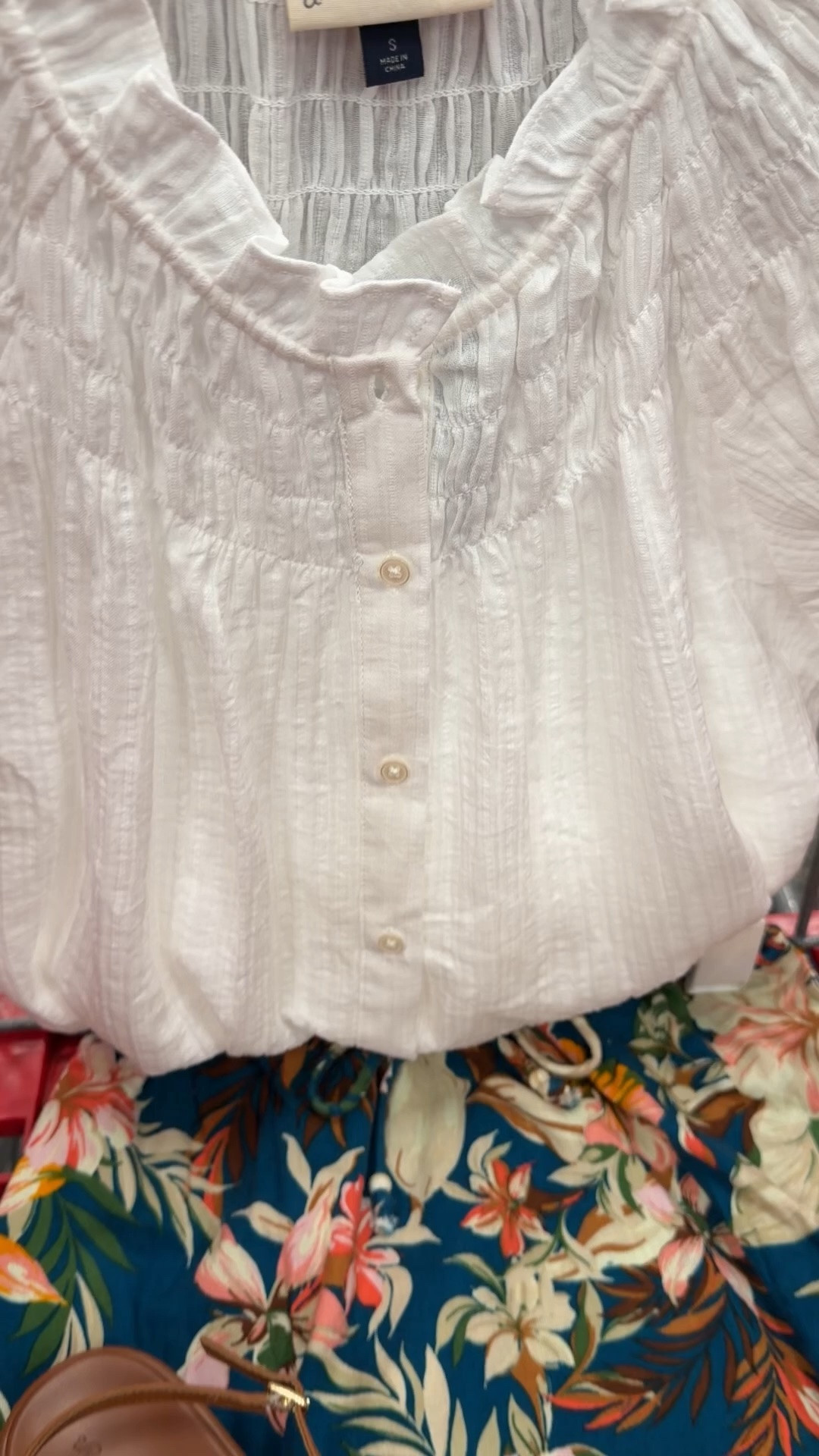 Target summer outfit idea with this beautiful linen skirt and a feminine white blouse. #targetstyle