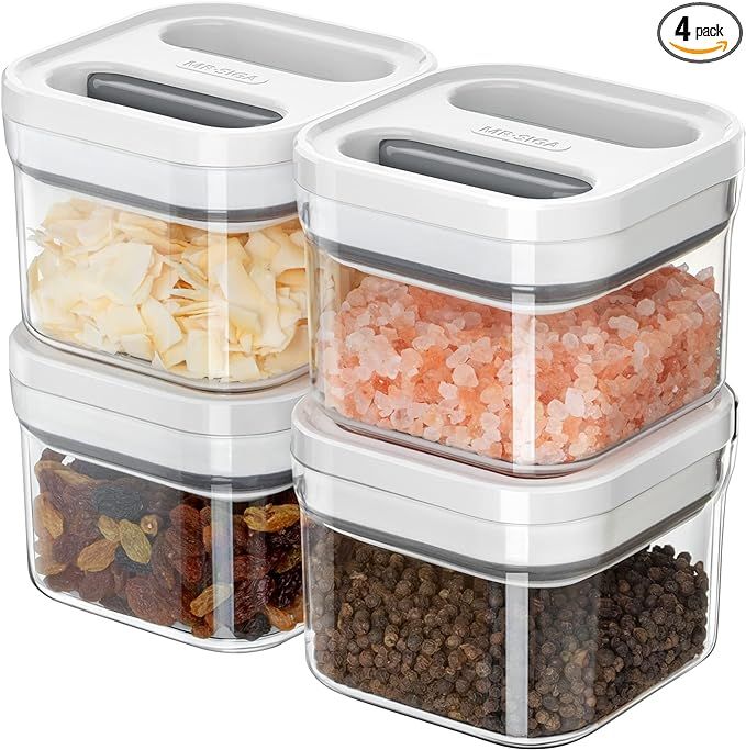MR.SIGA 4 Pack Airtight Food Storage Container Set, BPA Free Kitchen Pantry Organization Canister... | Amazon (US)