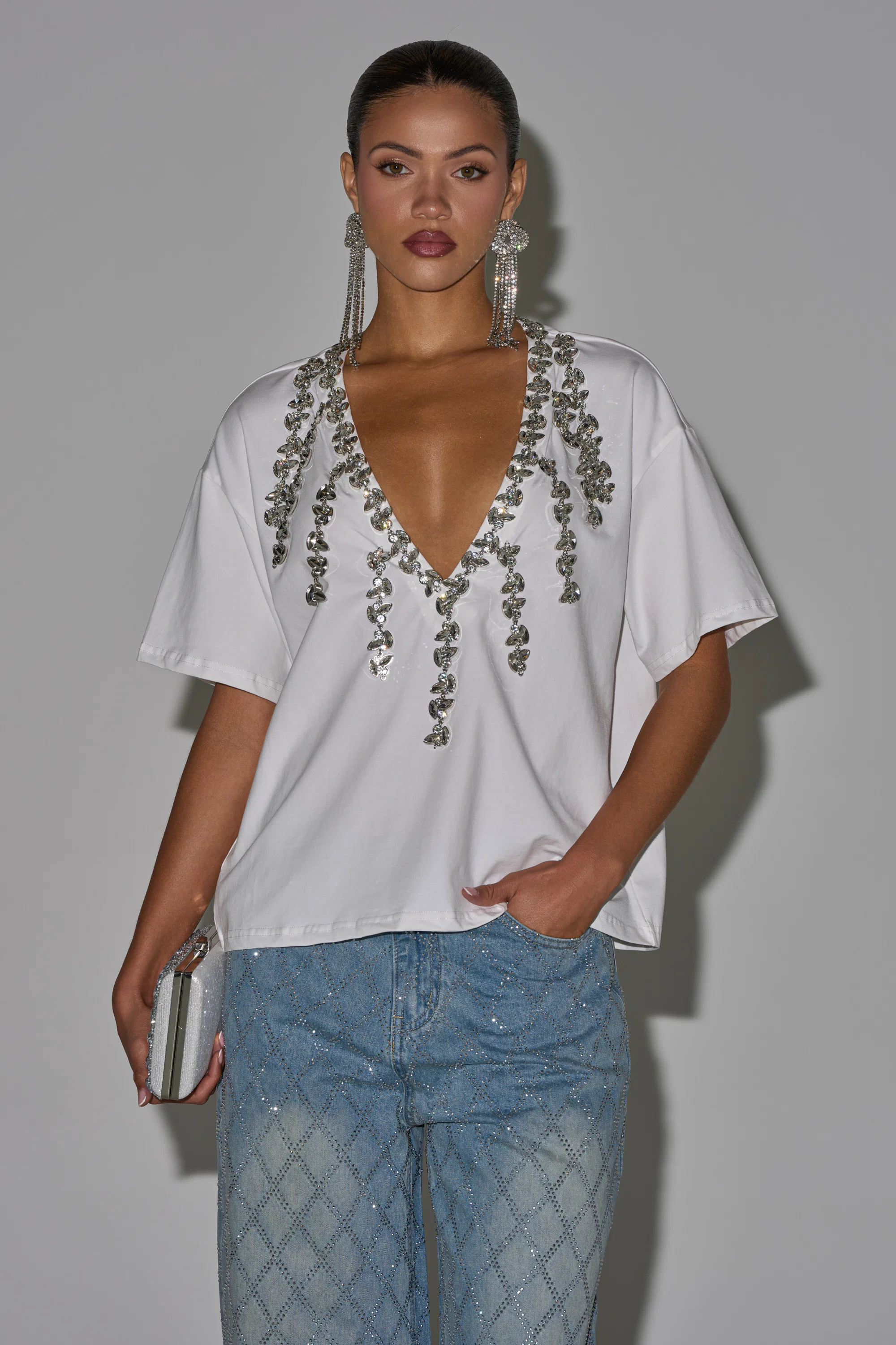 TOO DEEP RHINESTONE TEE | AKIRA
