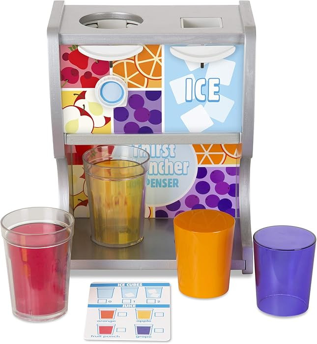 Melissa & Doug Thirst Quencher Wooden Drink Dispenser with Juice Inserts, Ice Cubes & Play Kitche... | Amazon (US)