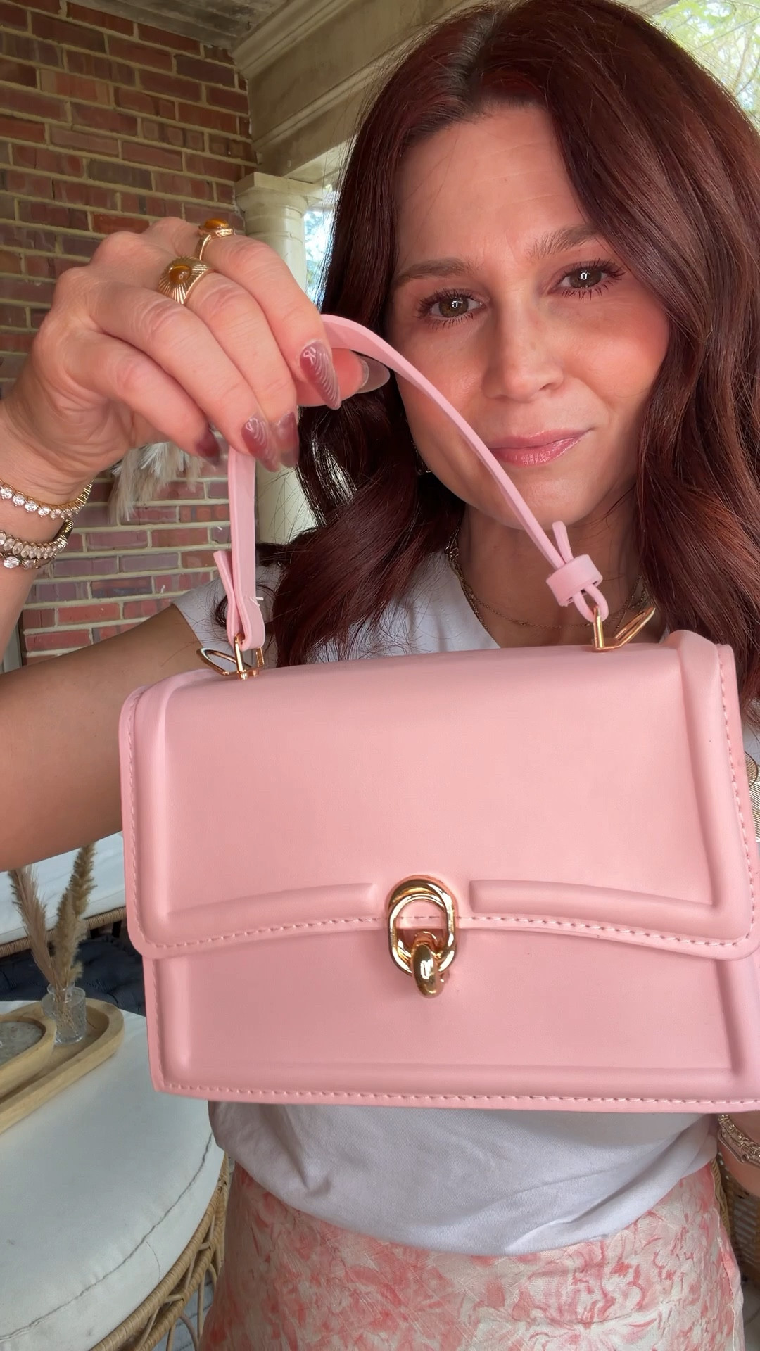 Girly pink designer dupe bag. Comes with long strap as well  