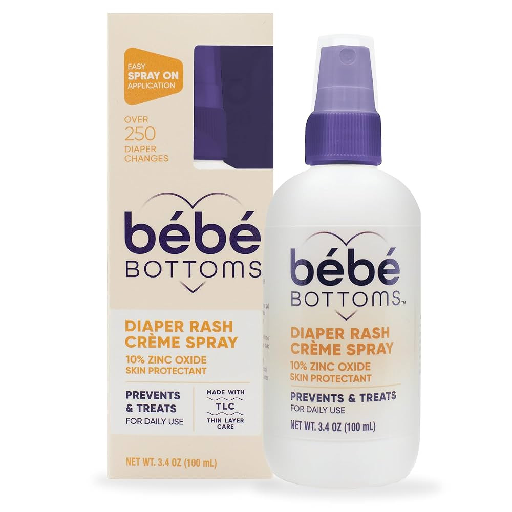 Bébé Bottoms Baby Diaper Rash Cream Spray, No-Rub Touch Free Application for Sensitive Skin (10... | Amazon (US)