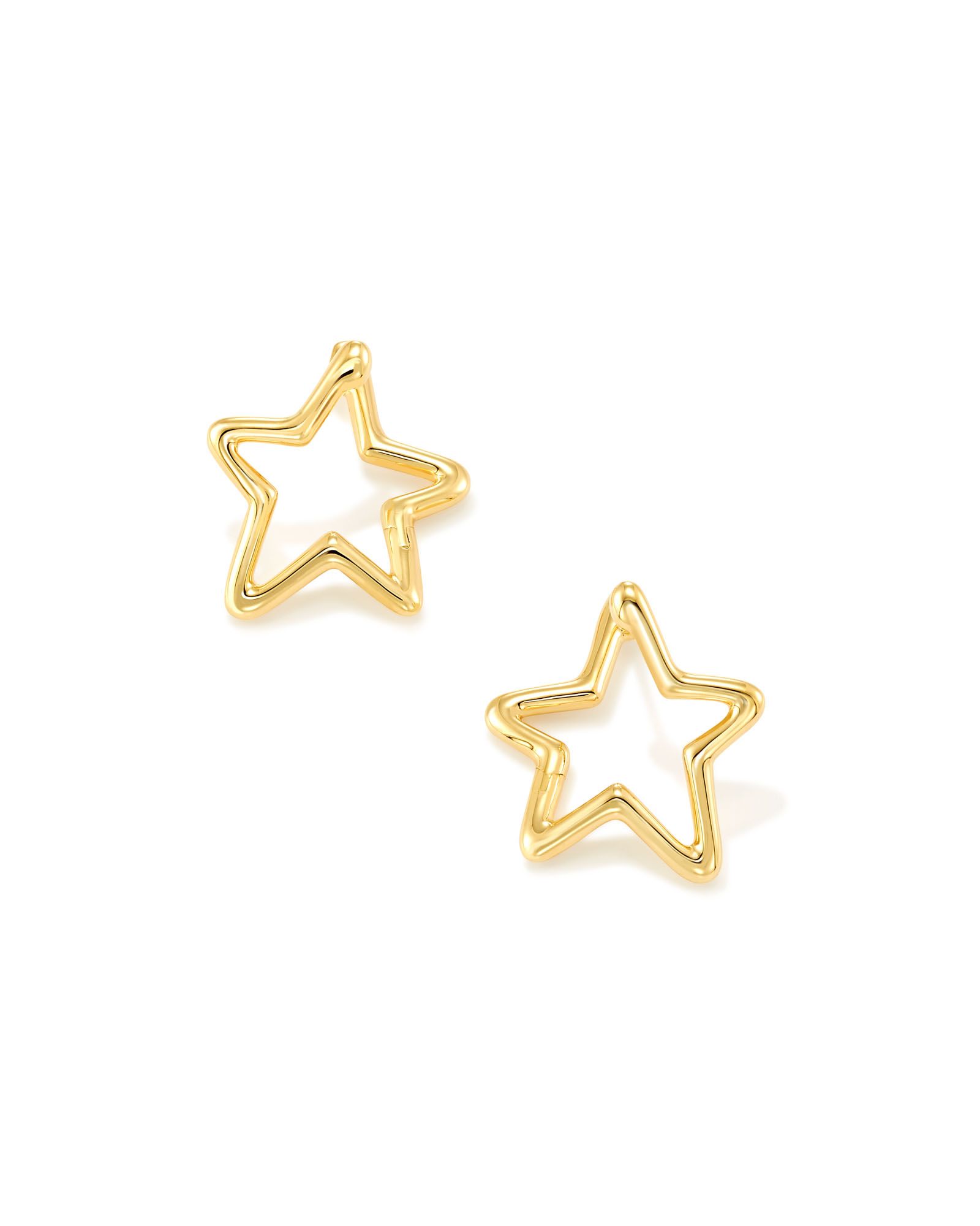 Open Star Hoop Earrings in 18k Gold Vermeil | Kendra Scott