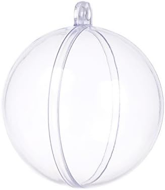 S SEEKINGTAG Clear Fillable Ornament Balls - Pack of 12 Individual 50mm Christmas Clear Ornaments | Amazon (US)