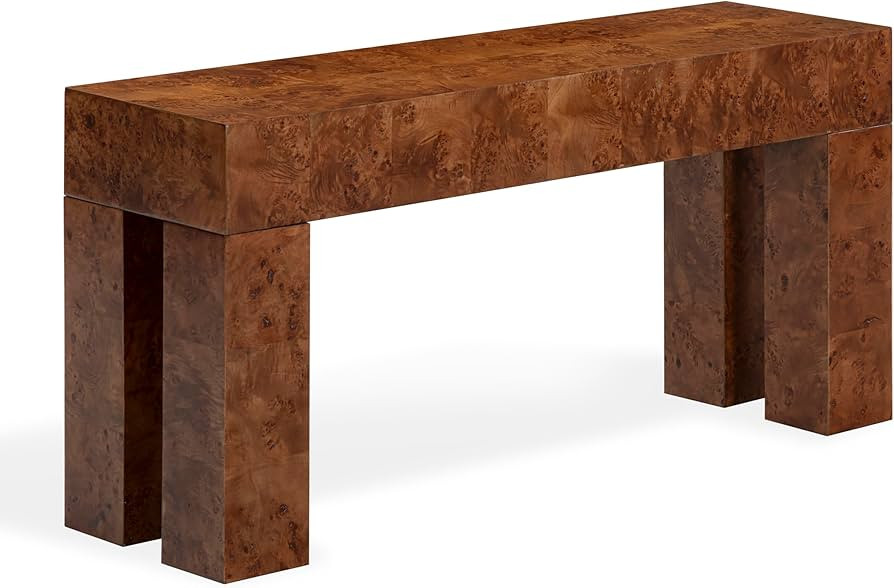 SAFAVIEH Couture Collection \u2013 Betharose Walnut Burl Wood Console Table, Modern Entryway & Li... | Amazon (US)