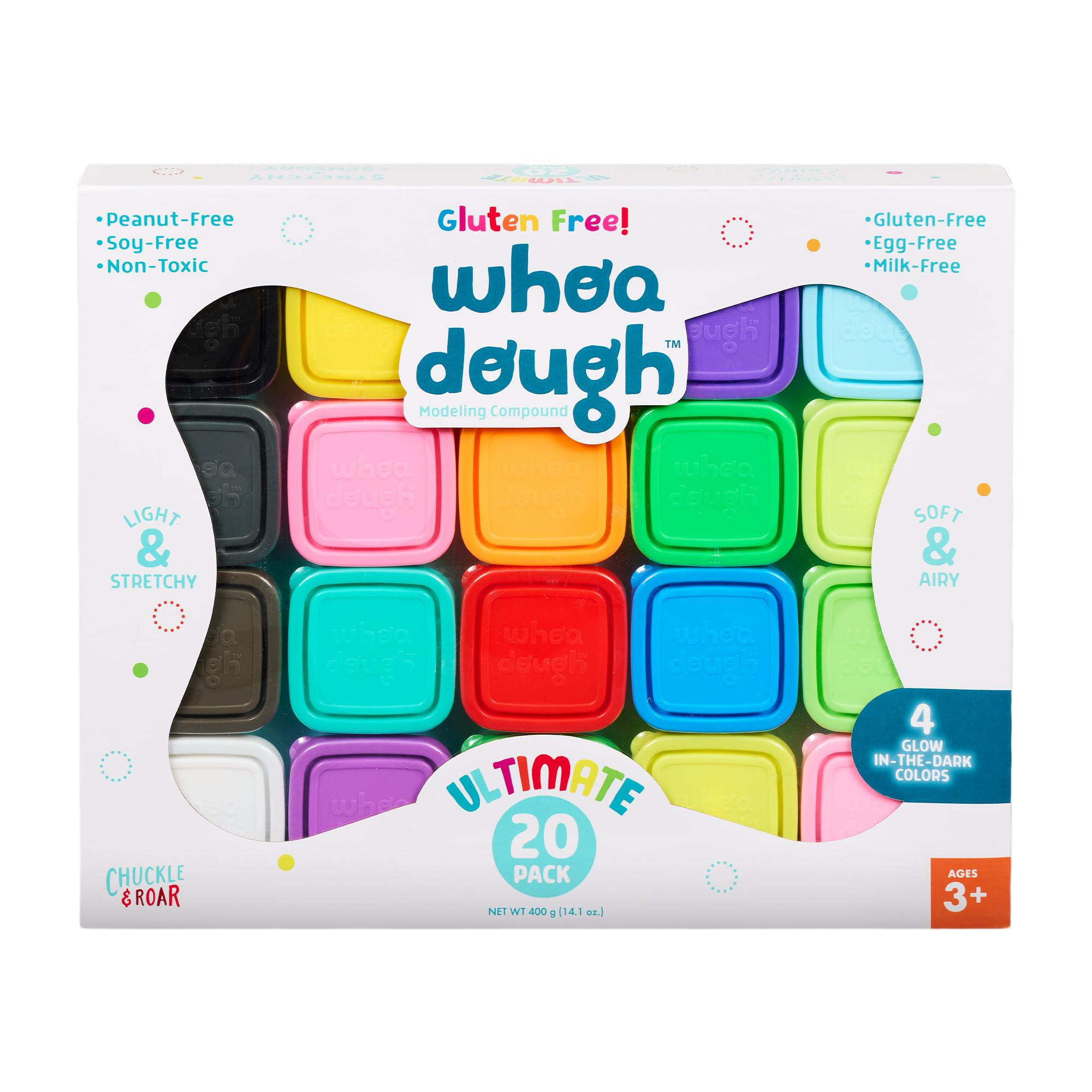Chuckle & Roar - Whoa Dough Ultimate Pack - 20 Whoa Dough Containers - Safe and Non-Toxic - Glows... | Amazon (US)