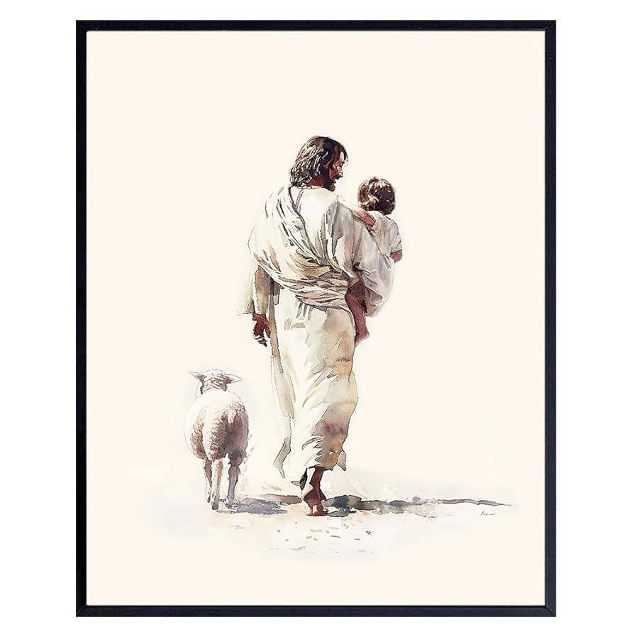 Lamb of God Jesus Christ Art - Jesus Painting, Catholic Gifts, Godly Gifts for Women, Childrens R... | Amazon (US)