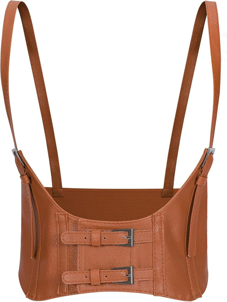 LEACOOLKEY Women Fashion Body Waist Belt Black Steampunk Underbust Corset Belt for Dress Halloween Costume at Amazon Women’s Clothing store | Amazon (US)