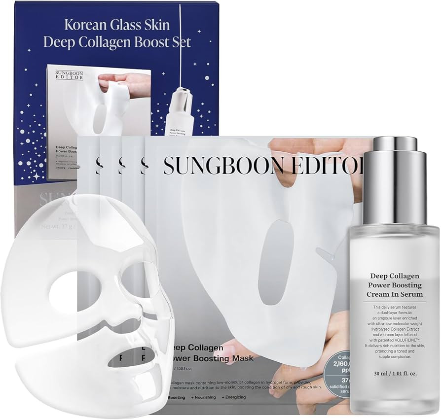 SUNGBOON EDITOR Deep Collagen Boost Set | Collagen Face Mask & Serum for Face, Real collagen 2,16... | Amazon (US)