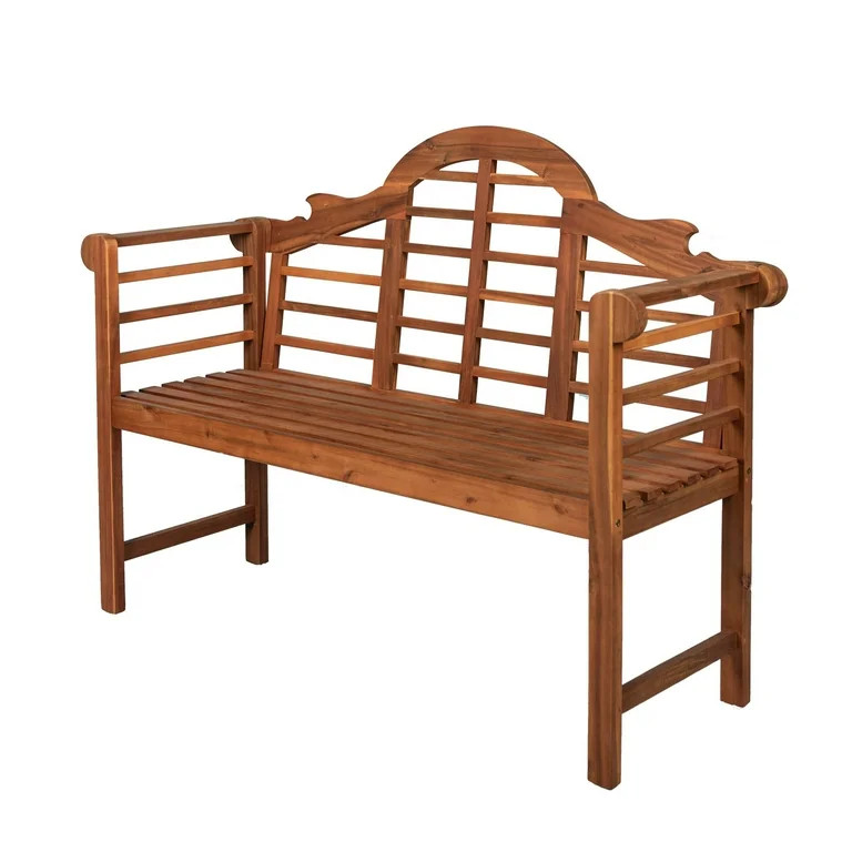 Lutyens 51.2" 3-Seat Arched 600-Lbs Support Acacia Wood Outdoor Garden Patio Bench, Teak - Walmar... | Walmart (US)
