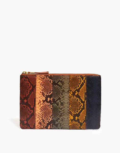 The Leather Pouch Clutch: Colorblock Snake Embossed Edition | Madewell