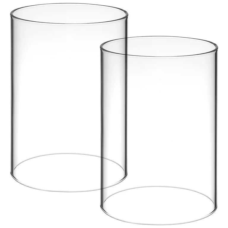 RENACLIPY Clear Glass Candle Shades 2-Pack Decorative Transparent Holders for Desktop and Home De... | Walmart (US)