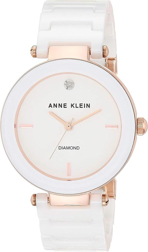 Anne Klein Women's Ceramic Bracelet Rose Goldtone And White Watch | Amazon (CA)