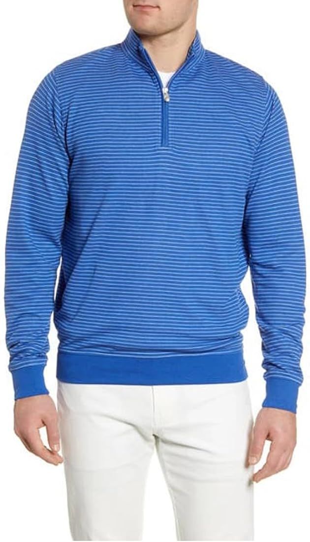 PETER MILLAR Men's Blue Bodie Stripe Half Zip Sweatshirt XL | Amazon (US)
