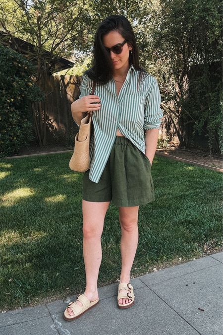 Today’s Spring outfit, my shorts are in the color forest green. Everything fits true to size. 

#LTKfindsunder100 #LTKSeasonal #LTKshoecrush