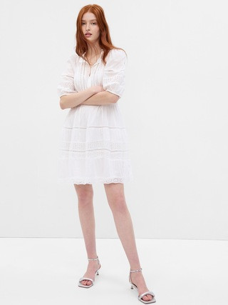 Puff Sleeve Lace Mini Dress | Gap (US)