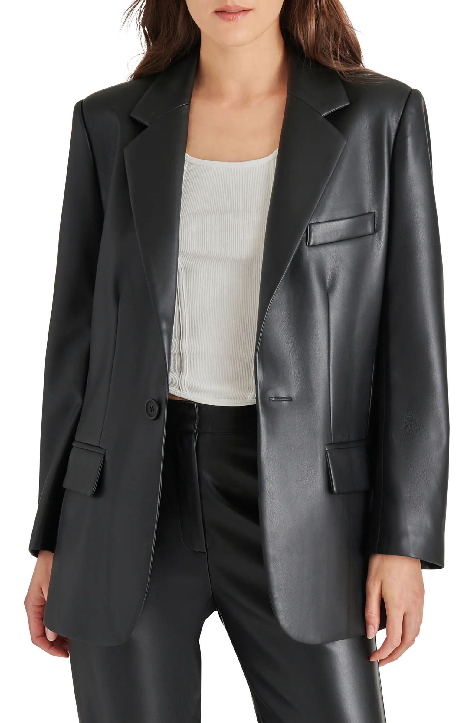 Imaan Faux Leather Blazer | Nordstrom