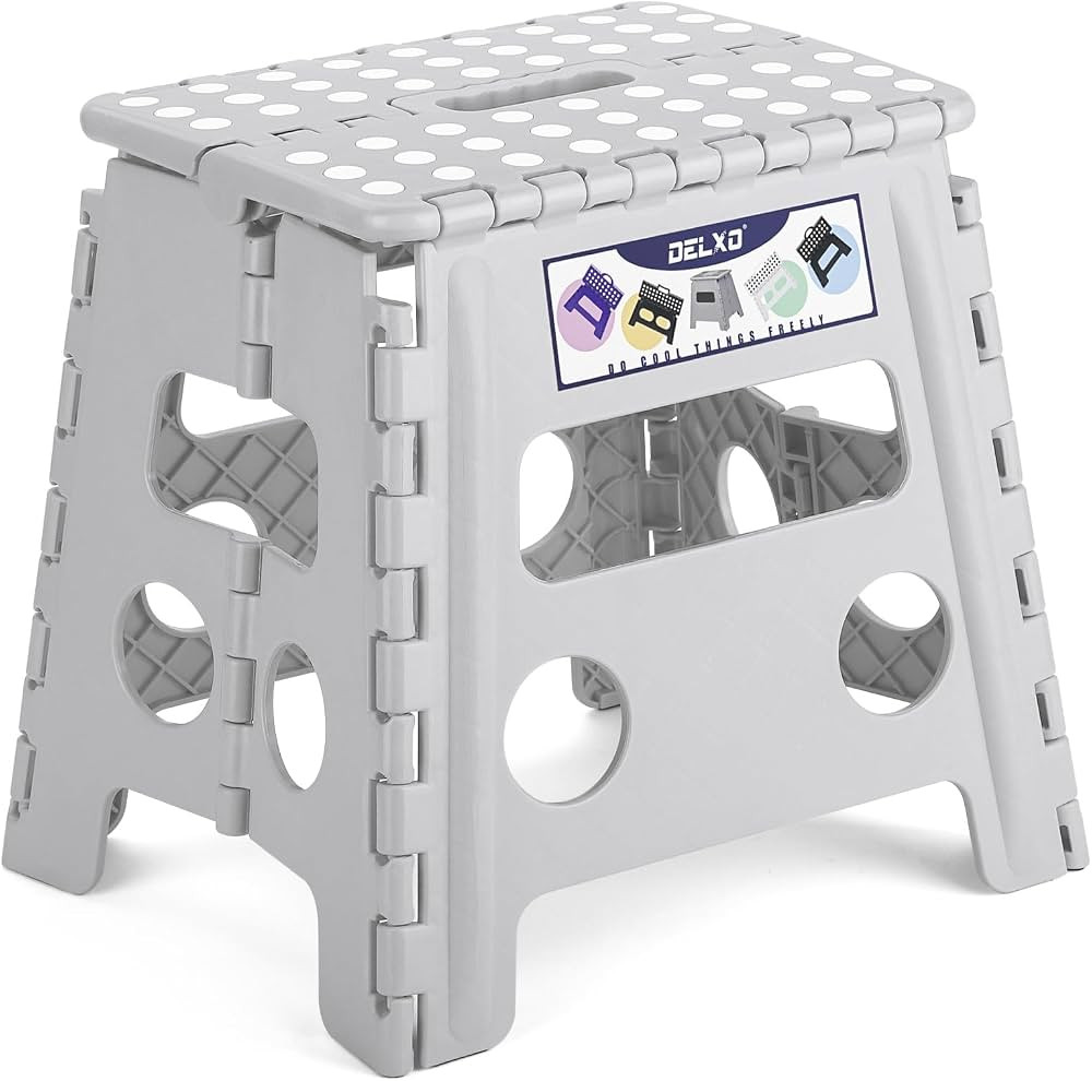 Delxo Folding Step Stool, 13 inch Non-Slip Foldable Stools for Kids & Adults Up to 300 LBS, Step ... | Amazon (US)