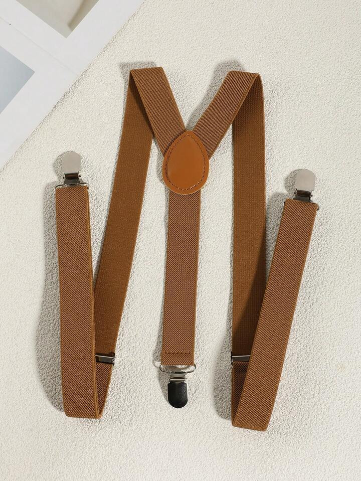 1pc Men Solid Color Elastic Adjustable Y-Shape Belts/Suspenders, Suitable For Casual, Travel, Shirt & Business Outfits | SHEIN
