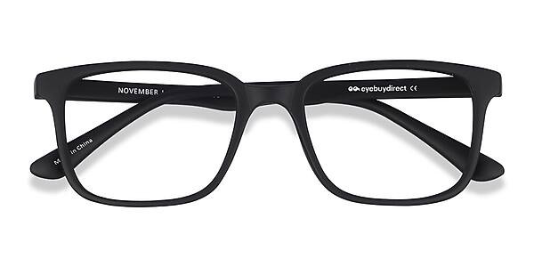 November Rectangle Matte Black Full Rim Eyeglasses | Eyebuydirect | EyeBuyDirect.com