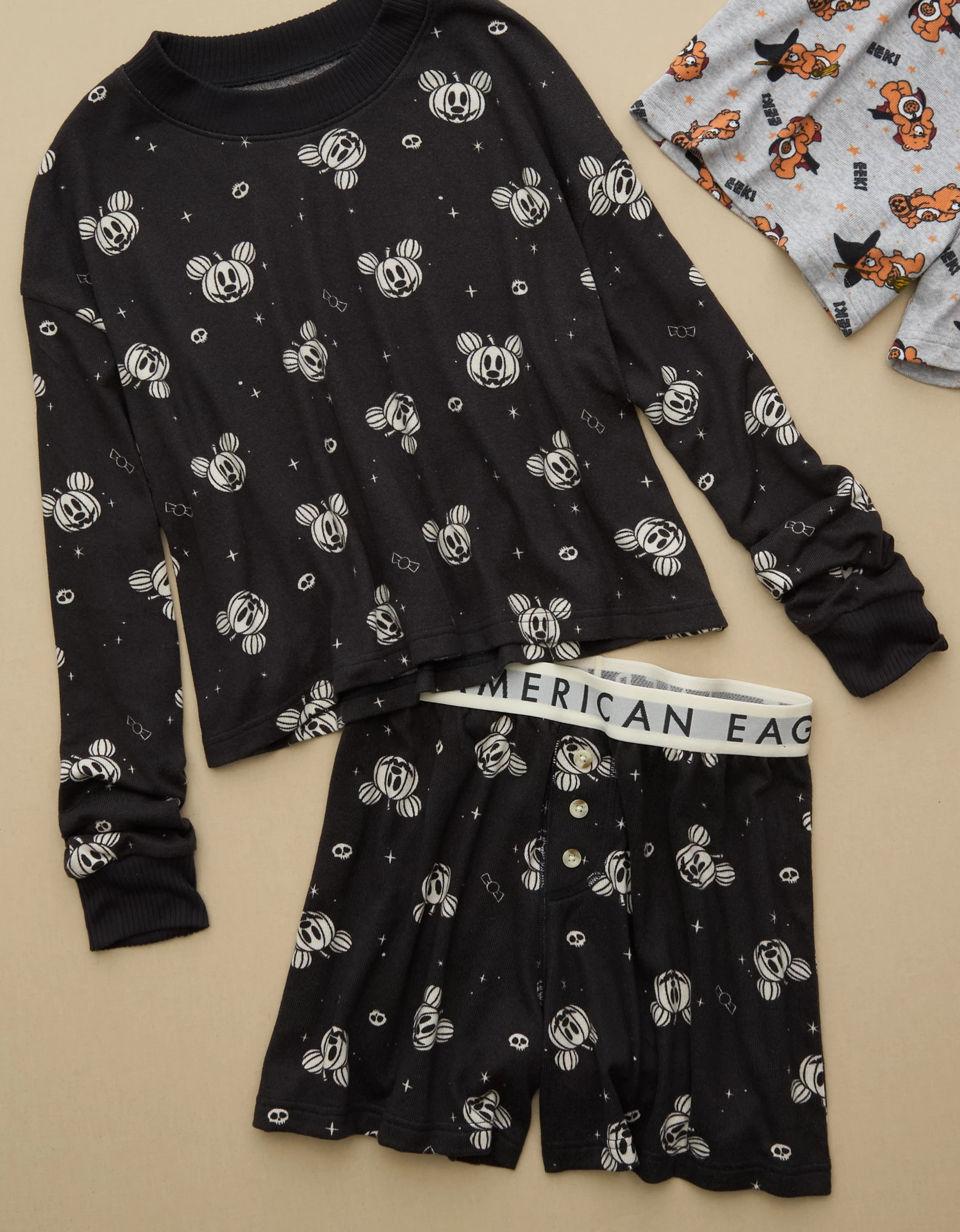 AE Halloween Mickey Mouse Plush PJ Set | American Eagle Outfitters (US & CA)