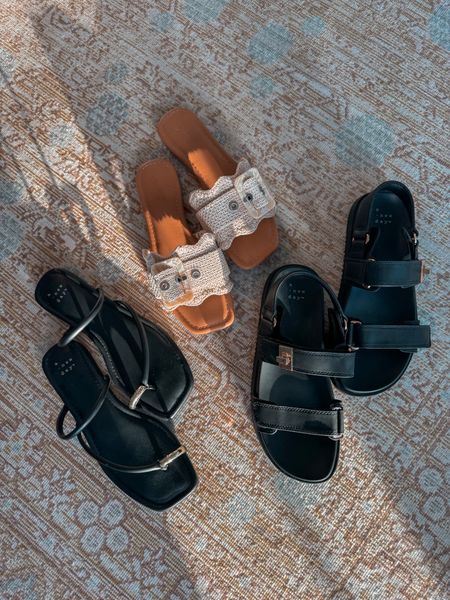 Target designer dupe sandals 🫶🏼 all of these are SO good & on trend for spring & summer shoes. 

Raffia sandal / black leather strap sandal / target finds / target style 

#LTKshoecrush #LTKSeasonal #LTKfindsunder50