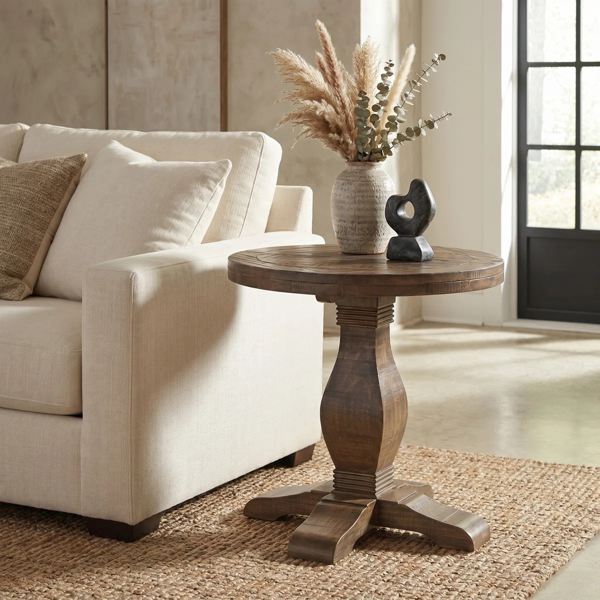 Sarcoline Solid Wood Round Pedestal End Table | Wayfair North America