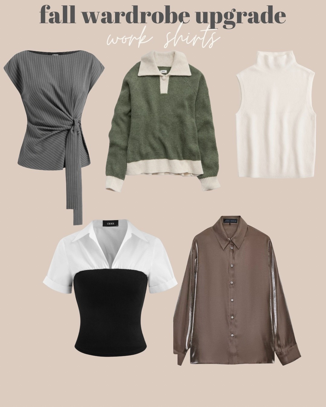 Dressing for work in the fall is so challenging, but I picked out these tops to help stay stylish and warm during the fall months! M in all tops

Business casual, work, shirts, tops, clothes, fashion, workwear, Zara, Abercrombie, cider, corporate

#LTKWorkwear #LTKStyleTip #LTKSeasonal