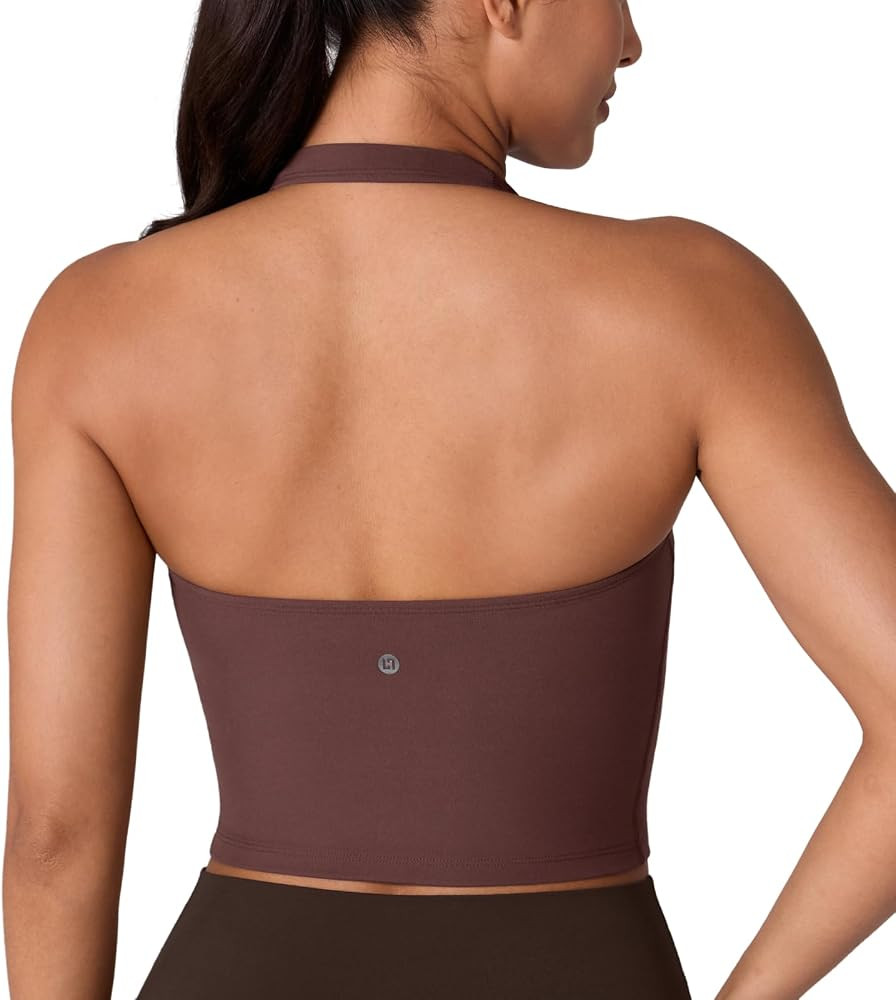 UNISSU Hugcurve Halter V Neck Longline Sports Bra | Amazon (US)