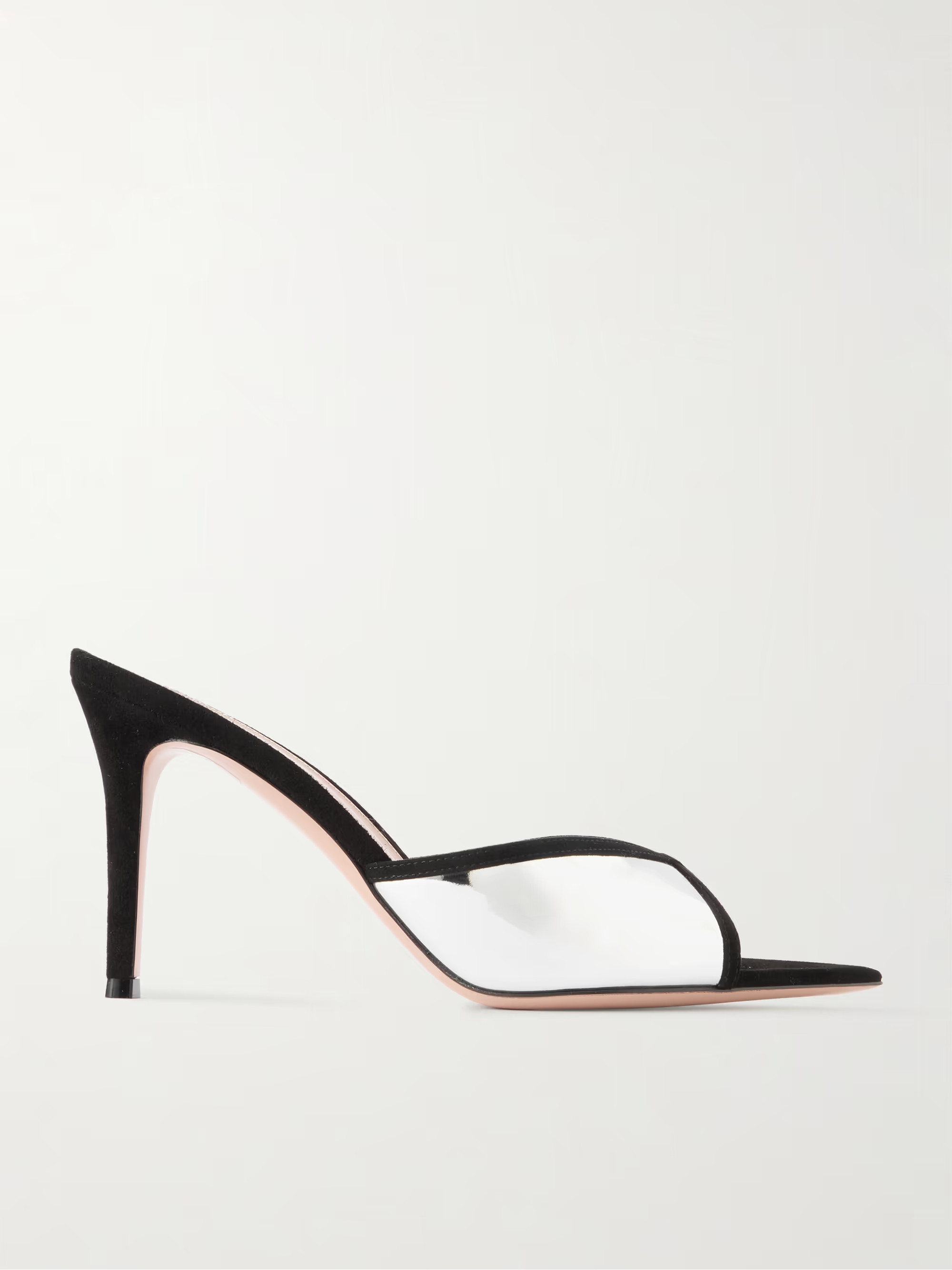 85 suede-trimmed mirrored-leather mules | NET-A-PORTER (UK & EU)