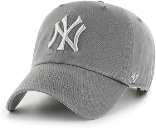 47 New York Yankees Primary Logo Ballpark Clean Up Dad Hat Baseball Cap (Dark Gray) | Amazon (US)
