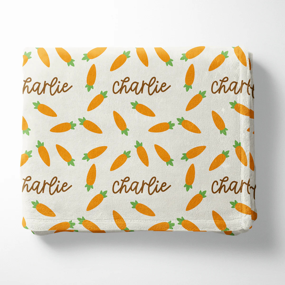 Personalized Easter Carrot Blanket - Custom Name Gift Basket Stuffer | The Little Lemons Company