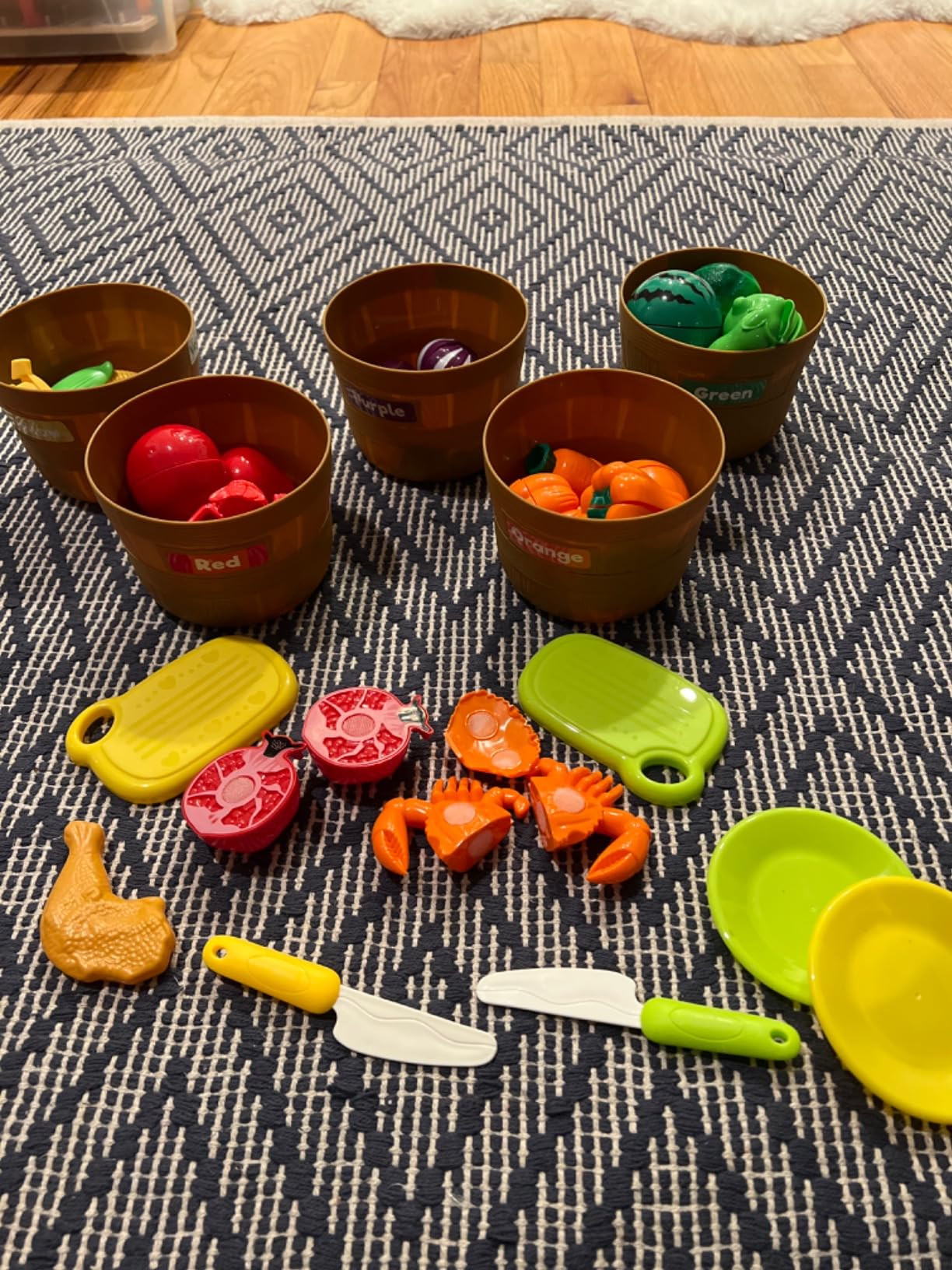 JOYIN Color Sorting Play Food Set - Learning Toys for Boys & Girls, Cutting Food Toy, Kitchen Acc... | Amazon (US)