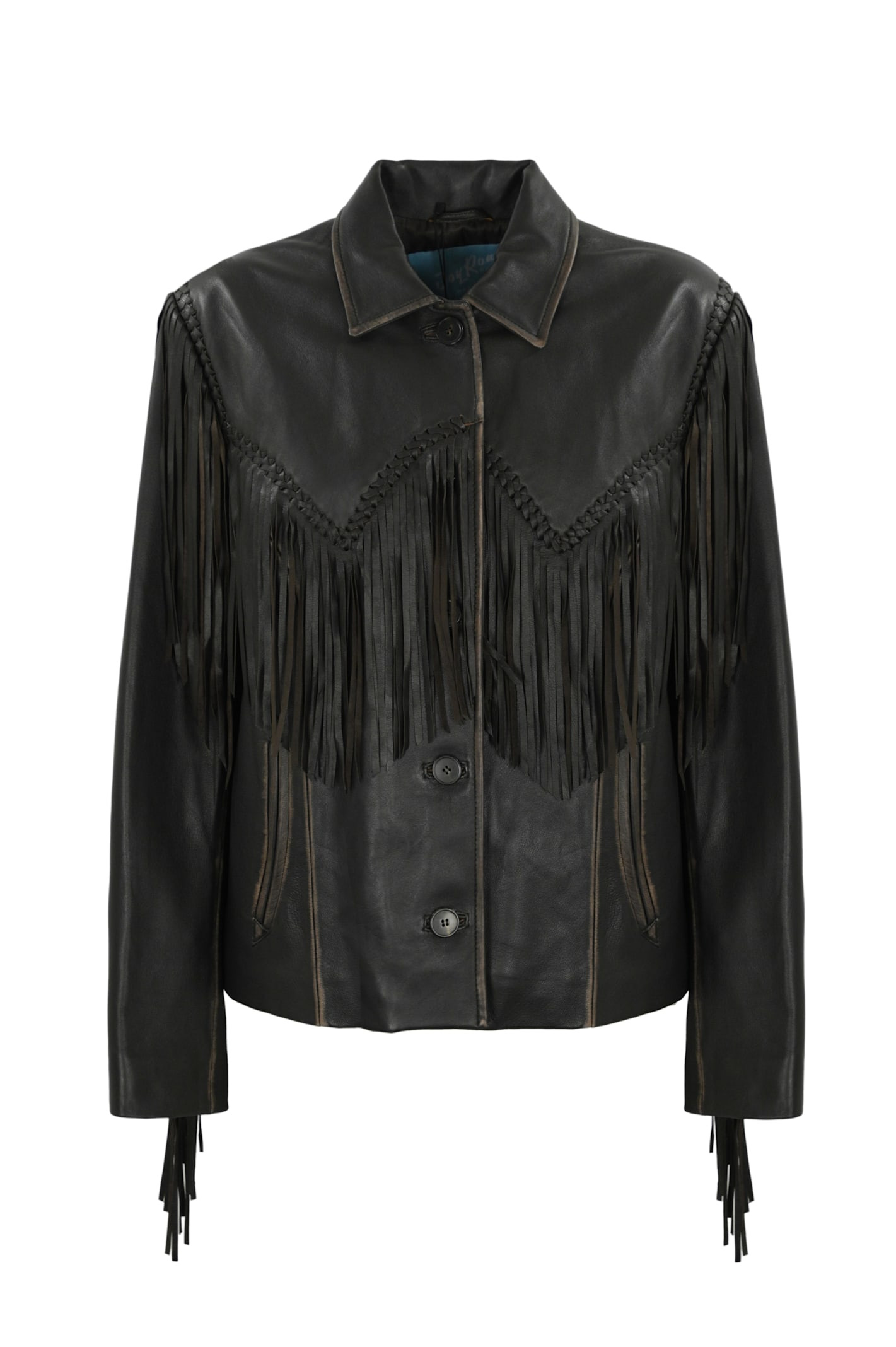 Weekend Max Mara Eracle Leather Effect Jacket With Fringes | Italist.com US